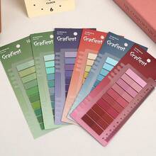 6pcs 1200sheets Morandi Color Creative Loose-Leaf Index N-Times Sticky Note Indicator Ins Loose-Leaf Index Sticker Sticky Note Set, Adhesive Memo Paper *Index Paper Adhesive Colorful Writable Page Marker Pen Label - one-size - View 9