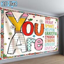 1pc Motivational Self-Affirmation Themed Banner Backdrop – Colorful Inspirational Words Decoration Suitable For Bedrooms, Living Rooms, Meditation Areas, Offices, And Party Settings - Multicolor - View 10