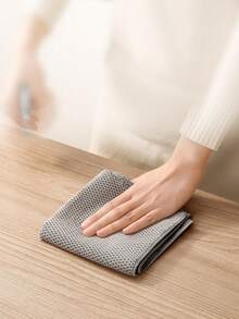 1pc 25*25cm Corn Grain Grey Small Cleaning Cloth - Grey - View 10