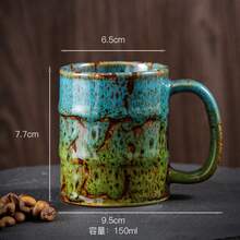 Vintage 150ml Coffee Cup & Tea Cup Dual Use, Colorful Gradient Creative Water Cup, Suitable For Home And Office Tea & Coffee Drinking, Unique Housewarming & Birthday Gift - Multicolor - View 8