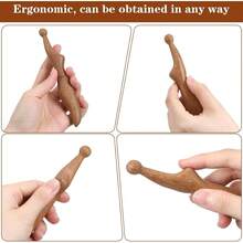 1-2PCS Wooden Massage Tool, Resembling A Thumb Massage Tool, Acupressure Stick Tool For Relaxing Body Hand Foot, Sole And Foot For Relaxing Deep Relaxation, Foot Massage Tools - Brown - View 7
