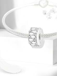 1pc Charm Bead, Suitable For Women Bracelet, Bangle DIY Jewelry Making And Daily Decoration - Silver - View 7
