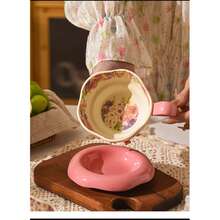 Set Cangkir, Piring Kecil & Sendok Motif Lily of the Valley Elegan, Cocok untuk Kopi, Teh Sore, Penggunaan Rumah, Hadiah Ideal untuk Hari Raya dan Pernikahan - MultiWarna - View 5