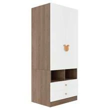70 * 55 * 180 Wardrobe, With Illuminated Compartments, Light, Ample Storage Space And Clothing Hanging Area, Single Wardrobe, Wood Color. - Natural Wood + MDF - View 4