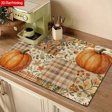 1PC Pumpkin Diatomite Absorbent Welcome Doormat, Christmas Halloween Decor Rug, Multi‑Purpose Mat For Stovetop, Coffee Station, Water Bar Counter, Indoor & Outdoor Front Door, Kitchen Home Decor Area Floor Mat - Multicolor - View 15