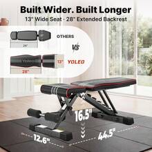 Adjustable Weight Bench, ASTM-Certified 827LBS 98% Pre-Assembled, 84-90 Positions Incline Decline Flat, Foldable Gym Bench With Wider Seat For Home Gym(L-XL) - Black - View 9