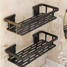 2pcs Drill-Free Bathroom Wall Mounted Storage Rack, Wall-Mounted Shower Caddy, Durable & Easy Installation - Multicolor - View 3
