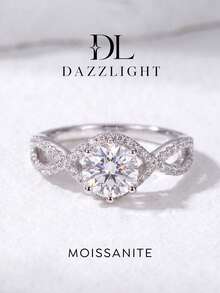 1pc Elegant Timeless 1ct Hollow 6-Prong Moissanite Wedding Ring 925 Sterling Silver Suitable For Women's Wedding And Daily Wear - Openwork Six-prong Moissanite Ring - View 1