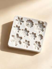 3D Snowflake Silicone Mold Winter Snowflake Fondant Silicone Mold Cake Cupcake Decoration Polymer Clay Handmade Project - Beige - View 8