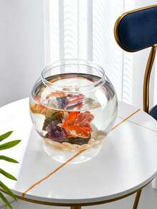 Clear Plastic Betta Fish Tank, Desktop Micro‑Landscape Aquarium, Home Living Room Tabletop Decor Fish Bowl - Clear - View 2