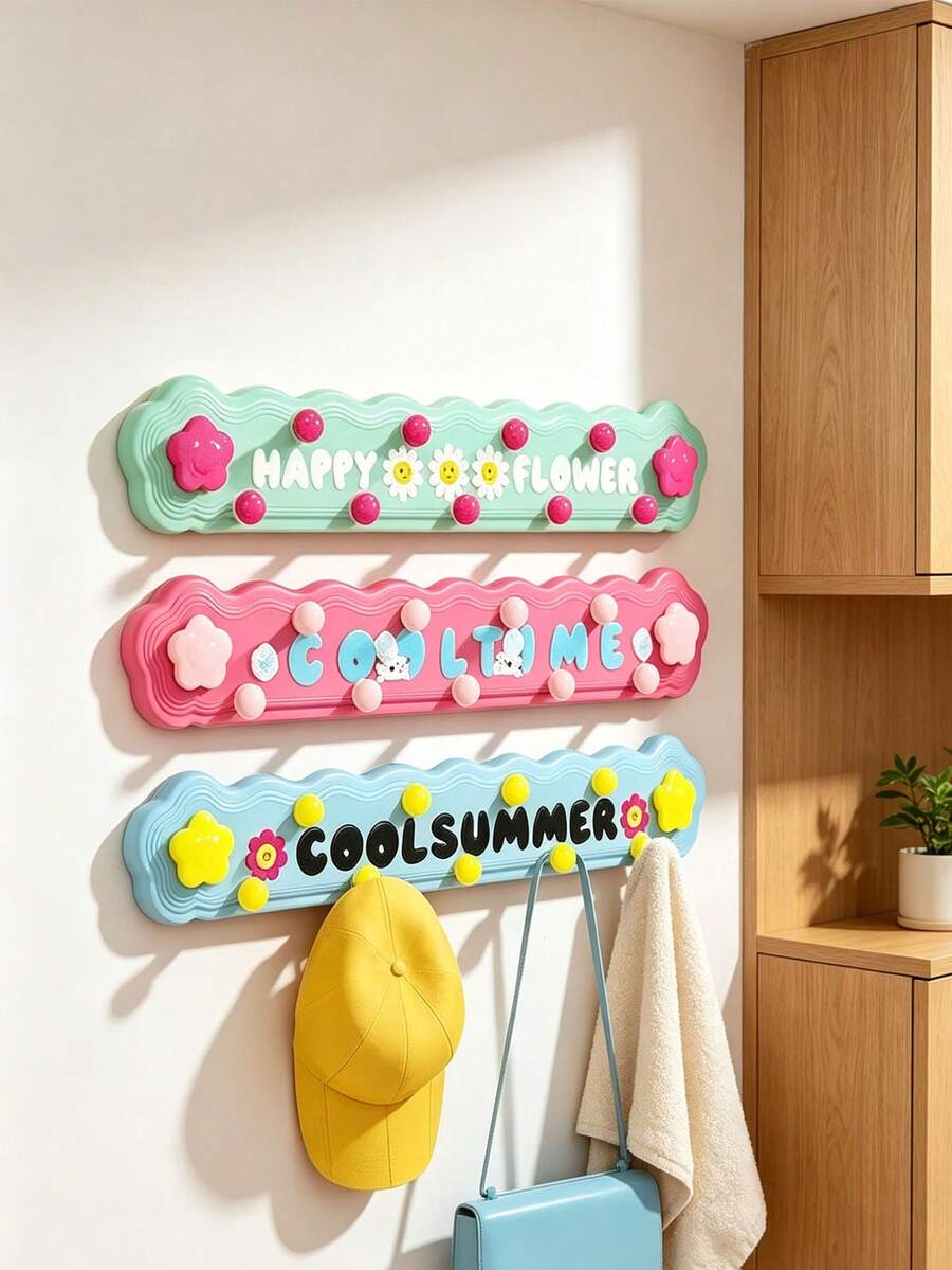 1pc Suction Cup Rotatable Row Hooks, No‑Drill Strong Load‑Bearing Wall Hangers, Multicolor Dopamine Style, Plastic Material, Multi‑Scene Use For Bathroom Kitchen Entryway Behind Door, Household Storage Organizer Hooks For Daily Home Organization