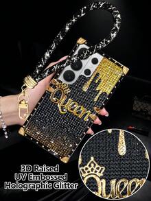 Black and Gold - Gold Foil Embossed Glitter + Wrist Strap