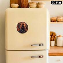 Ghost Forest Round Magnetic Fridge Magnets, Suitable For Home, Office, Cabinet - Pumpkin Lantern, Full Moon And Witch Decorations, Acrylic Magnetic Holder - Acrylic Magnetic Tiles - View 10