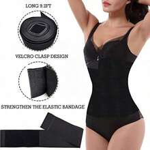 Waist Training Bodysuit, Breathable Waist Belt For Abdominal Control And Compression - Black - View 4
