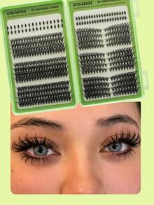 Segmented Cluster False Eyelashes With Lower Lashes, Curling Cluster Lash Book, DIY Home Eyelash Extension For Natural Makeup Look - C - View 4