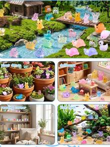 40pcs Car Glow-In-The-Dark Mini Ornaments, Car Interior Decor, Mini Resin Animals, Mini Resin Figurines, Suitable For Decoration, Sharing, Party Favors, Trick Or Treat Gifts And Halloween Craft Projects - A - View 4