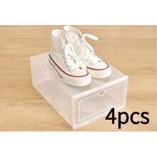 1pc Stackable Transparent Drawer Shoe Box, Space-Saving Easy Assembly Plastic Shoe Storage Box, Independent Transparent Shoe Display Box, Suitable For Home, Office And Entryway Storage - View 9