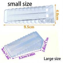 6pcs Non-Slip Rubber Door Stopper Wedge, Silicone Door Stopper Suitable For All Floors, Adjustable Height, Used For Kitchen, Office, Basement Door Fixing, Transparent Color - JJ - View 3