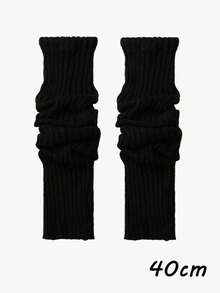 1 Pair Women's Vertical Striped Slouch Leg Warmers, Warm Knitted Leg Warmers, Thickened Versatile Leg Covers For Autumn/Winter - Multicolor - View 11