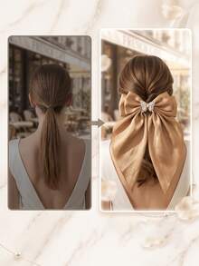 1/2/4pcs/Set Brown Tone Large Bow Hair Clips, Cute Hair Accessories - Suitable For Girls And Women, Essential For Daily Wear And Dates - Multicolor - View 5