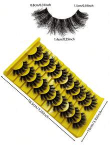 10 Pairs 3D Fluffy False Eyelashes, Create Thick And Voluminous Charming Eyes, Fluffy And Dense, Strip False Eyelashes, Eyelashes, False Eyelashes - Multicolor - View 4