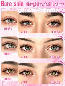 EIMNY Glue‑Free Self‑Adhesive Segmented Lash Clusters, Lazy DIY No‑Glue Natural Fairy False Eyelashes, Easy One‑Step Application For Beginners, Waterproof & Sweatproof Long‑Lasting, Realistic Wild Manga‑Style Individual Lashes - View 5