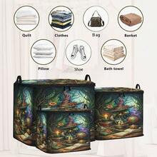 1pc Large Capacity Star-Shaped Lid Storage Box, Foldable Organizer Bin, Suitable For Blankets And Quilts, Equipped With Durable Zipper, Perfect Holiday Home Gift, Can Be Used For Under-Bed Storage. Storage Box With Lid, Organizer Bin With Lid, Extra Large Quilt Organizer, Storage Box With Lid, Storage Box, Storage Box With Lid, Storage Cabinet, Medicine Storage Box, Box-Style Storage, Storage Bin, Cabinet - Multicolor - View 6
