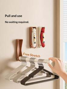 1pc Wall-Mounted Bear Telescopic Clothes Rack Storage Rod, Multi-Layer Expandable Drying Pole, Home Closet Wall Hanging Clothes Rack, Clothes Hanger Organizer, Large Capacity Clothes Rack Storage Tool, Freely Extendable Space-Saving, Balcony Bedroom Walk-In Closet Dormitory Clothes Organizing Rod, Children Adult Clothes Rack Universal Multi-Function Hanging Rod, Foldable Storage Minimalist Home Wall Shelf, Clothes Hanger Concentrated Organizer, Drying And Storage Dual-Use Clothes Rack Pole - View 2
