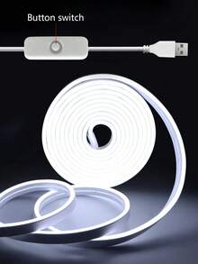 1m/3 Meters/5m [Flexible Neon Light] Flexible Neon Light Strip, Adjustable Brightness, Button Switch, USB Interface, DC 5V Power Supply, Soft Light, Suitable For DIY Glowing Text Design And Gifts, Easy To Cut - Multicolor - View 4