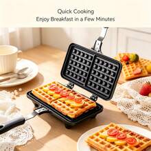 1pc Multi-Function Home Frying Pan, Waffle Mold, Breakfast Pan, Baking Tray, Flat Bottom Pan For Gas Stove, Perfect For Breakfast And Baking - View 3
