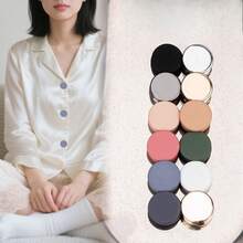 5 Pairs Seamless Magnetic Clothing Clips, Flat Round Snap Buttons, Suitable For Shirt Collar, Pants Cuff, Scarf, Headscarf, Multi-Color Strong Magnetic Quick Adjustment Styling, Sweater Fastener, Minimalist Wardrobe Accessory, DIY Clothing Decoration - A - View 2