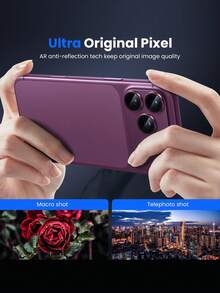 1pc Burgundy Full Coverage Anti-Scratch Anti-Fingerprint 9H Explosion-Proof Lens Protector, Aluminum Alloy Metal Frame + Tempered Glass Integrated Protective Armor, Phone Camera Accessory, Compatible With IPhone 18 Pro Max 18 Pro, Fits Phone Case, Fashion Gift For Men And Women, Essential For New Phone - Burgundy - View 3