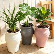 Vase - Handcrafted Farmhouse Style Decorative Vase; Suitable For Dining Table, Fireplace, Living Room, Bathroom And Wedding Table Decoration. - A - View 1