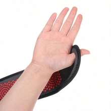 Self-Heating Dot Matrix Adjustable Elastic Hook And Loop Design Wrist Compression Band, Suitable For Work And Fitness And Other Occasions - Black - View 4