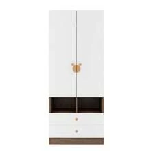 70 X 55 X 180 Wardrobe With Illuminated Compartments, Lighting, Ample Storage Space, And Hanging Area, Single Wardrobe, Wood Color. - Natural Wood + MDF - View 3