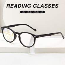 2 piezas de gafas de lectura multifocales progresivas de marco grande y forma ovalada, con diseño de estampado de leopardo, con bisagras de resorte cómodas de alta calidad, adecuadas para hombres y mujeres para uso diario de lectura - Blanco - Ver 3