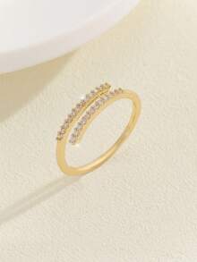 18KGP CZ Ring, Copper Plated Gold, Hypoallergenic, Women's Style, 1 Piece - Gold - View 5