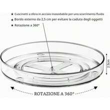 Portaspezie Girevole Organizer da Cucina 23.5CM, 360° Lazy Susan, Vassoio Frigorifero Girevole, Ripiano Girevole Cucina, Per Spezie, Frutta, Snack, Frigorifero, Bagno. - 23,5 cm - Visualizzare 8