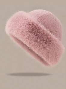 1Pair Unisex Thick Faux Fur Trim Winter Bucket Hat, Warm Wind‑Resistant Mongolian Snow Cap For Outdoor Travel - Men's a - View 11