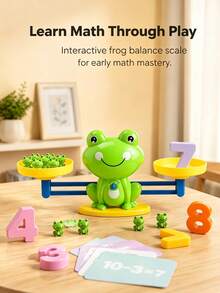 Juego de Balanza de Equilibrio de Rana, Juguete de Balanza de Conteo de Números, Rompecabezas Educativo de Aprendizaje Montessori, Herramienta de Enseñanza de Cognición Matemática Temprana - Multicolor - Ver 5