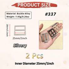 SinHo 2Pcs Pinless Tri-Glide Buckle Alloy, No Needle Rectangle Loop, Hang Plated Belt Adjuster, Webbing Slider, High Quality Hardware For Bag Accessories - Multicolor - View 17