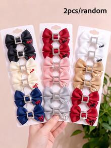 2/8/16pcs/Set Square Buckle Rhinestone Bow Hair Clips Combination, Simple Elegant Hair Accessories - Suitable For Girls And Women, Applicable For Daily Outings And Dates - Multicolor - View 13