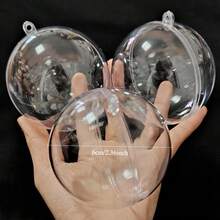 6/12/24pcs Large Clear Plastic Fillable Decorative Balls, Suitable For Wedding, Christmas Decoration, Clear DIY Ball Shells, Can Be Filled With Wedding Gifts, Confetti, Used For Home And Christmas Tree Decoration - A - View 2