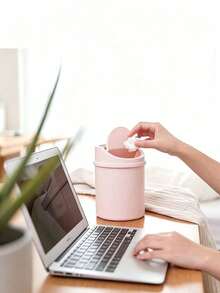 Elegant Butterfly Decor Portable Trash Can With Lid, Mini Desktop Wastebasket, Household Waste Bin With Lid, No Power Required, Suitable For Office, Living Room Or Desk, Home Desktop And Drawer Storage, Autumn Home Decor, Kitchen Organiser Storage, - Upgraded Version - View 1