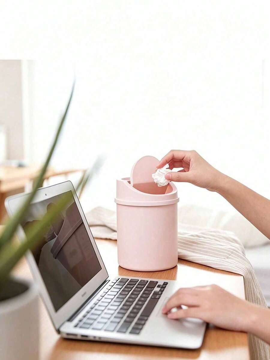 Elegant Butterfly Decor Portable Trash Can With Lid, Mini Desktop Wastebasket, Household Waste Bin With Lid, No Power Required, Suitable For Office, Living Room Or Desk, Home Desktop And Drawer Storage, Autumn Home Decor, Kitchen Organiser Storage, - Upgraded Version - View 1