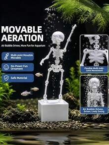 1pc Dancing Skeleton Aquarium Bubbler Fish Tank Ornament (Without Air Pump, Please Don't Buy If You Mind) - Happy Aquarium - View 4