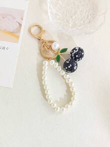 1pc Minimalist Fruit Pearl Chain Keychain Creative Girls Best Friend Bag Charm Accessory Women's Keychain - Multicolor - View 10