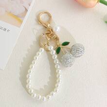 Women's Minimalist Fruit Pearl Chain Keychain, Creative Girl Best Friend Bag Charm Accessory - Multicolor - View 3