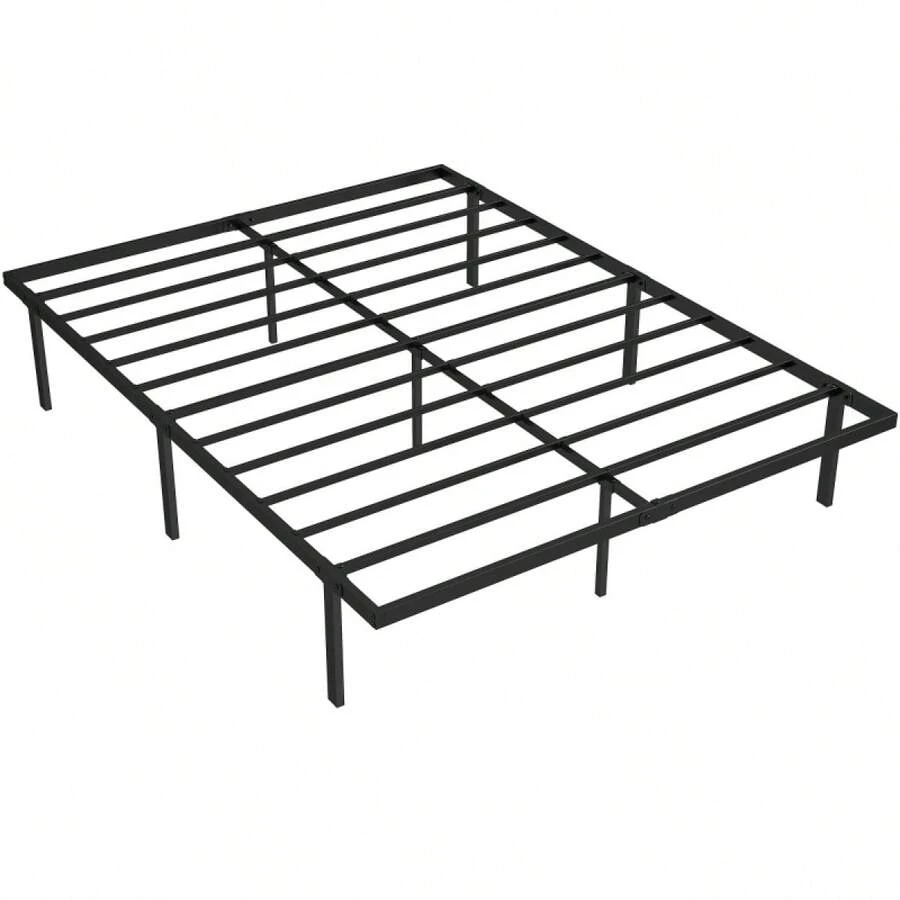 3ft Single Bed Frame With Underbed Storage, Metal Platform Bed Frame With Steel Slat Support, No Box Spring Needed On-Site - Black + Metal - View 1