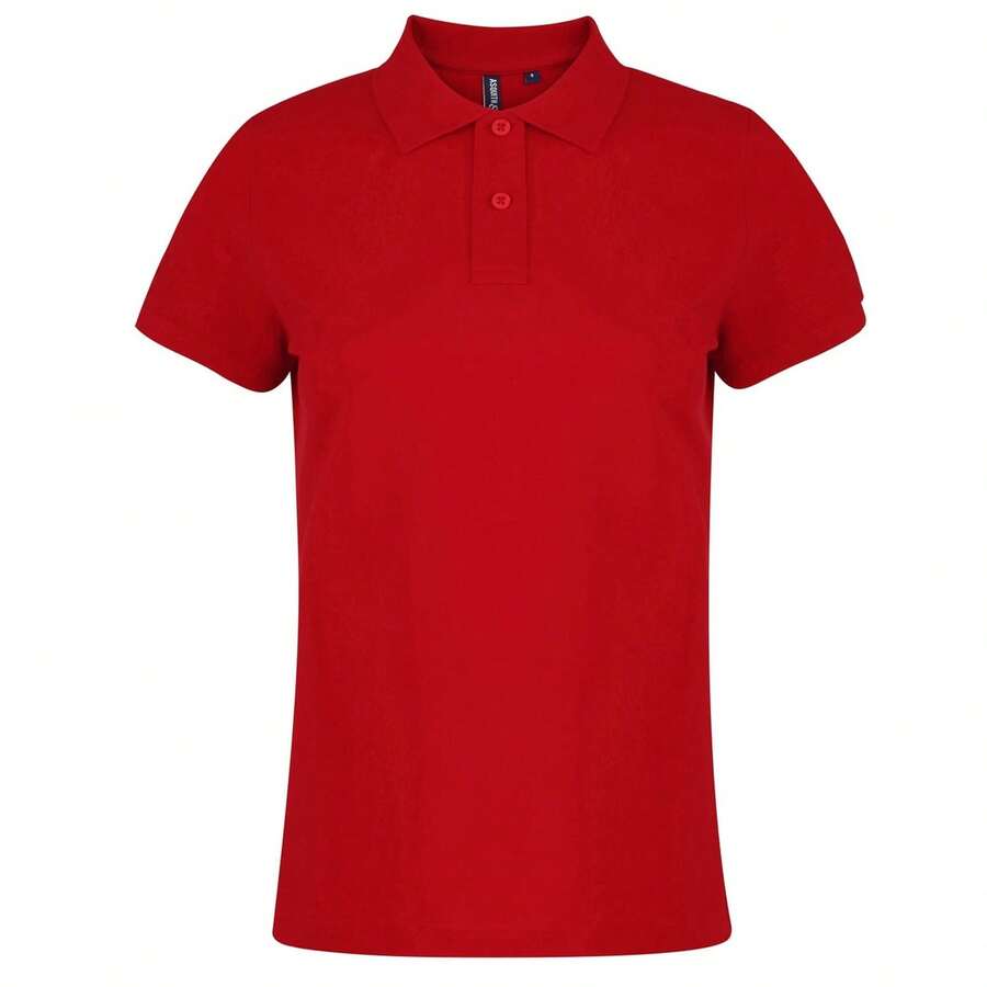 Roly Asquith & Fox Womens/Ladies Plain Basic Short Sleeve Polo Shirt/Top - Red - View 1